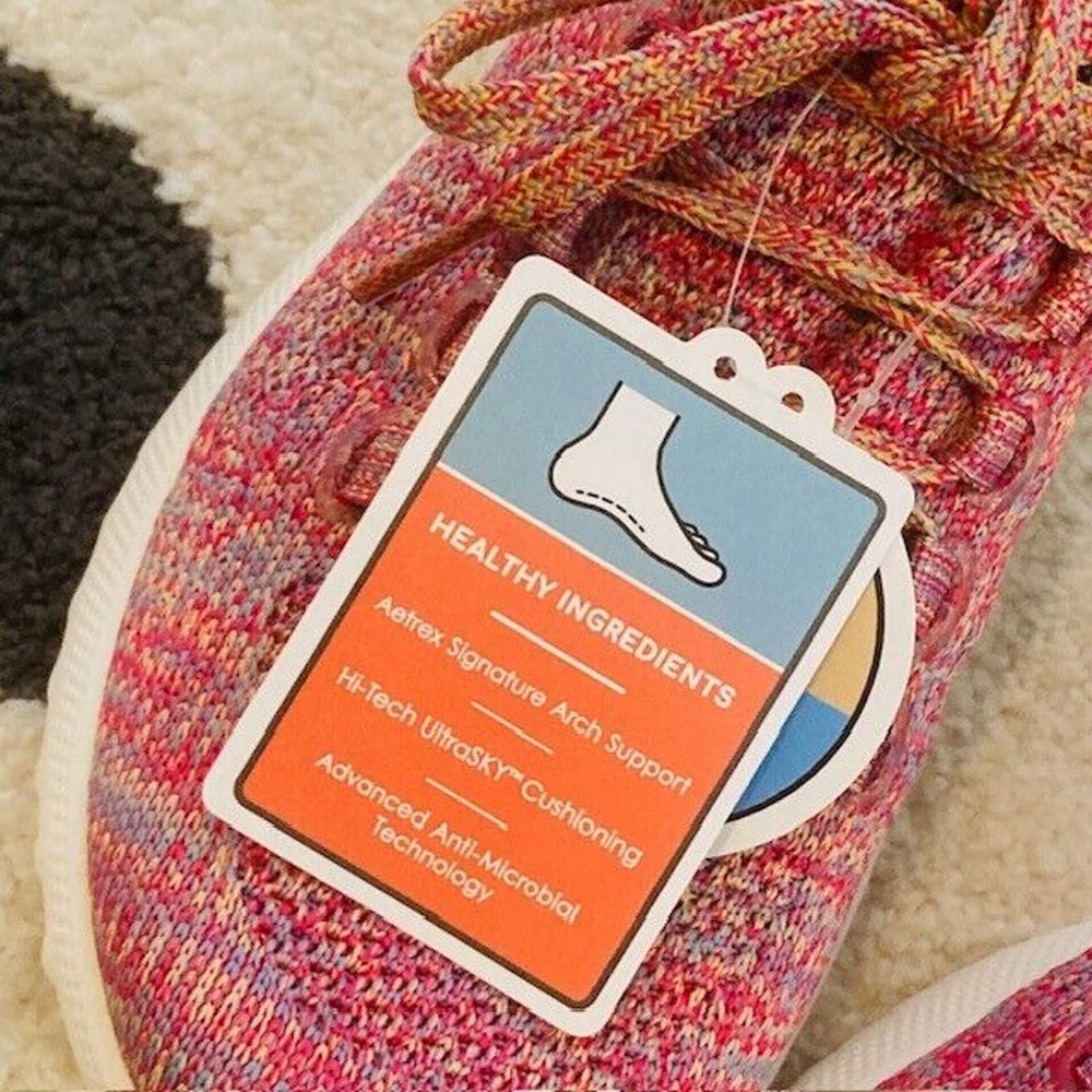NWT Aetrex $130 Women's Size 7 Carly Arch Support Pink Knit Orthotic Sneaker - Picture 11 of 13